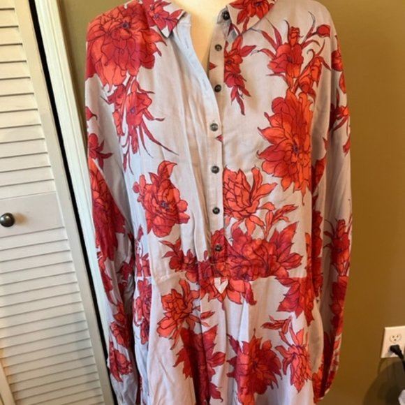 Free People Floral Ruffle Mini Dress - Picture 1 of 5